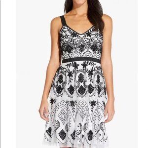 ADRIANNA PAPELL HAND-BEADED COCKTAIL DRESS - Size 6